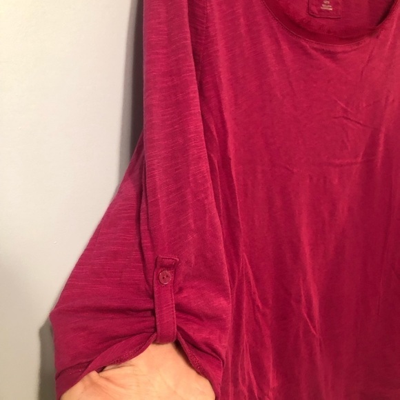 Lane Bryant size  14/16 pink fringe collar cool and casual cotton slub top - Picture 7 of 11